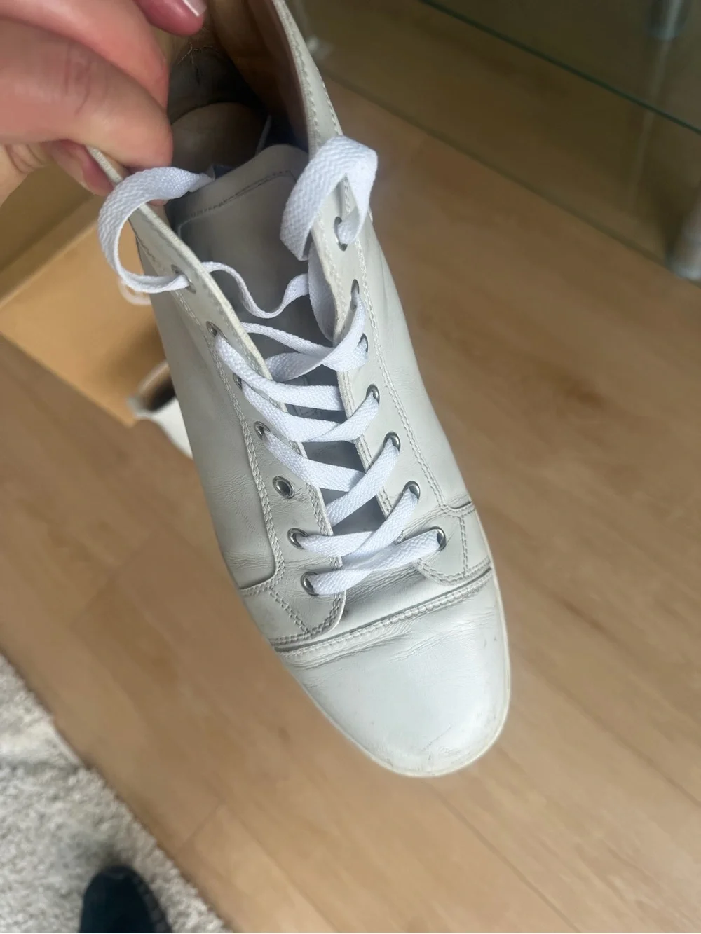 Christian Louboutin Men's White High-Top Sneakers